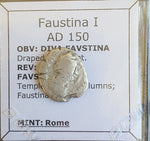 #o072# Roman silver denarius coin of Faustina I from 150 AD