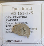 #o076# Roman silver denarius coin of Faustina II from 161-175 AD