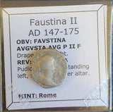 #o080# Roman silver denarius coin of Faustina II from 147-175 AD