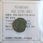 #n563# Roman Bronze coin issued by Gratian from 378-383 AD