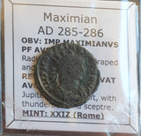 #M865# Roman bronze antoninianus coin issued by Maximian I from 285-286 AD