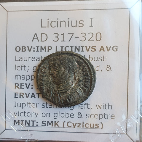 #o145# Roman Bronze coin issued by Licinius I from 317-320 AD