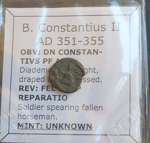 #o204# Snall Roman barbarous issue bronze coin issued by Constantius II from 351-355 AD