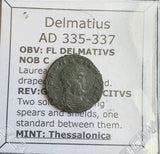 #M036# Rare Roman coin of Delmatius from 335-337 AD