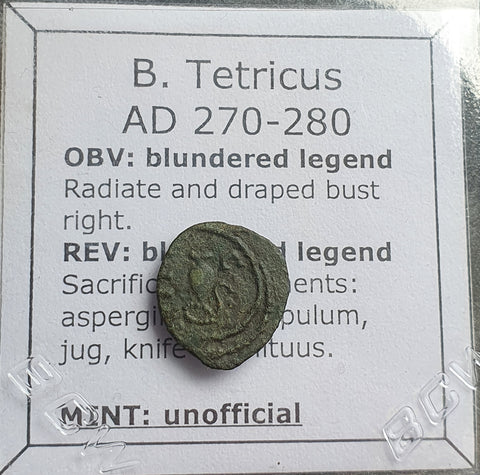 #N746# Roman barbarous issue coin of Tetricus I from 270-280 AD