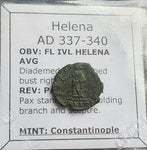 #o008# Roman Bronze coin issued by Empress Helena from 337-340 AD