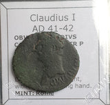 #N956# Roman Ae As coin of Claudius I from 41-42 AD