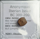 #N754# Anonymous Iberian Greek City Issue Bronze Coin of Ebusus (Ibiza) from 300-200 BC