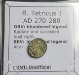 #N960# Roman barbarous issue coin of Tetricus I from 270-280 AD