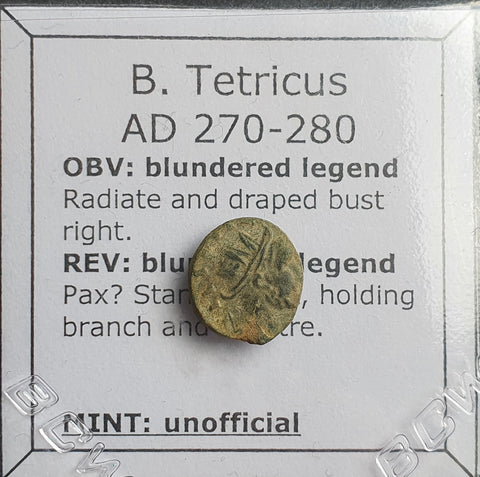 #N721# Roman barbarous issue coin of Tetricus I from 270-280 AD