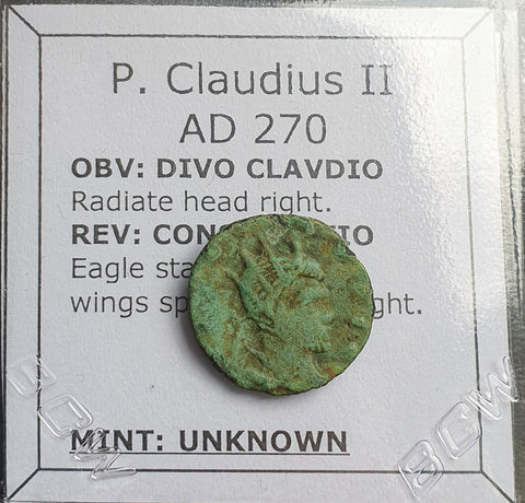 #N718# Roman posthumous Antoninianus coin of Claudius II from 270 AD