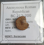 #N984# Anonymous Roman Republican issue bronze coin of Syracuse 212-200 BC