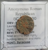 #o335# Anonymous Roman Republican issue bronze coin of Syracuse 212-200 BC