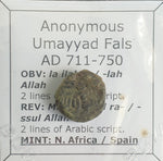 #N687# Anonymous copper Umayyad Fals coin from Spain 711-750 AD