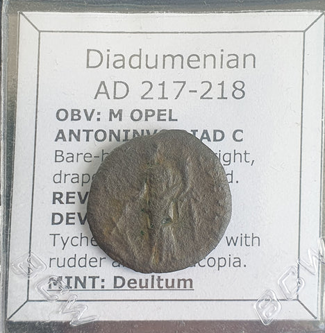 #N218# Roman provincial bronze coin of Diadumenian from 217-218 AD (Deultum)