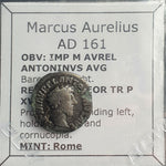 #M927# Roman silver fouree denarius coin of Marcus Aurelius from 161 AD