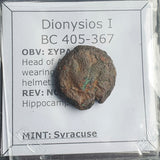 #N883# Sicilian Greek coin of Dionysios I from Syracuse, 405-367 BC.