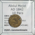 #L026# Ottoman 10 Para silver coin of Abdul Mejid from 1842 AD