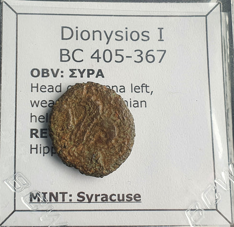 #M608# Sicilian Greek coin of Dionysios I from Syracuse, 405-367 BC.