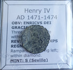 #o366# Spanish Blanca coin of Henry IV from 1471-1474 AD