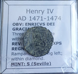 #o366# Spanish Blanca coin of Henry IV from 1471-1474 AD