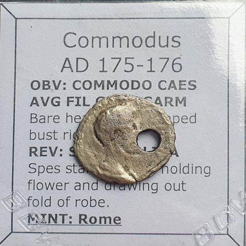 #o122# Roman silver denarius coin of Commodus from 175-176 AD