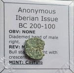 #M506# Anonymous Iberian Greek City Issue Bronze Coin of Castulo from 200-100 BC