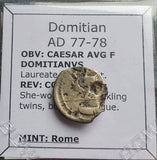 #o099# Roman silver denarius coin of Domitian from 77-78 AD