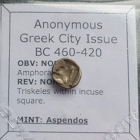 #o139# Anonymous Greek City Issue silver coin from Aspendos, 460-420 BC