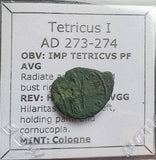 #G541# Roman bronze coin of Tetricus I from 273-274 AD