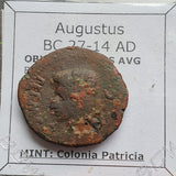 #N932# Roman provincial bronze coin of Augustus from BC 27-14 AD (Spain)