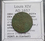 #N306# French copper Liard coin of Louis XIV from 1657 AD