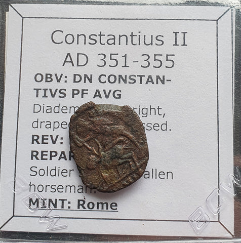 #N443# Roman Bronze coin issued by Constantius II from 351-355 AD