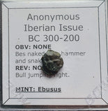 #N656# Anonymous Iberian Greek City Issue Bronze Coin of Ebusus (Ibiza) from 300-200 BC