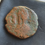 #L289# Byzantine Follis coin of Justinian I from 582-602 AD (Constantinople)