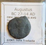 #N275# Roman provincial bronze coin of Augustus from BC 27-14 AD (Spain)