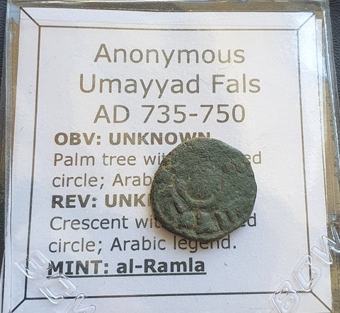 #e262# Anonymous Umayyad Fals coin from al-Ramla ca. 735-750