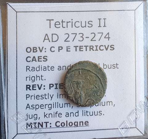 #L306# Roman bronze coin of Tetricus II from 273-274 AD