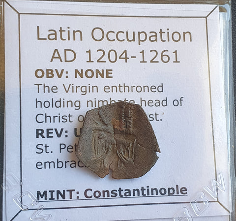 #H673# Byzantine Trachy coin from Latin Occupation of Constantinople 1204-1261