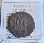 #o184# Byzantine Follis coin of Heraclius from 610-641 AD (Constantinople)