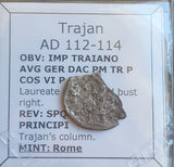 #N002# Roman silver denarius coin of Trajan from 112-114 AD