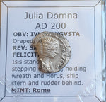 #o082# Roman silver denarius coin of Julia Domna from 200 AD