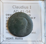 #N327# Roman bronze AE AS coin of Claudius I from 41-42 AD