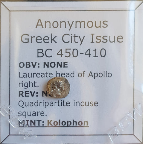#o169# Anonymous Greek silver coin from Kolophon, 450-410 BC