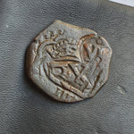 #o229# Spanish Countermarked 4 maravedis coin of Philip IV, 1658 AD