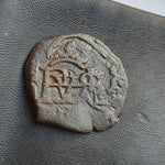 #o229# Spanish Countermarked 4 maravedis coin of Philip IV, 1658 AD