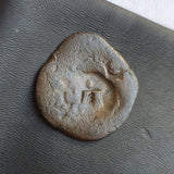 #o221# Spanish Countermarked 4 maravedis coin of Philip IV, 1655 AD