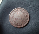 #M908# Austrian copper 1 Kreuzer coin of Franz II from 1885 AD