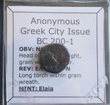 #L697# Anonymous Greek City Issue Bronze Coin from Elaia 200-1 BC