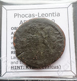 #M796# Byzantine Follis coin of Phocas-Leontia from 602-610 AD